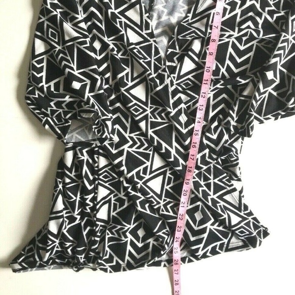 Lularoe Black White 3/4 Sleeve Open Long Cardigan - Picture 2 of 3